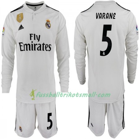 Fußballtrikots Real Madrid VARANE 5 Kinder 2018-2019 Langarm Heimtrikotsatz kaufen